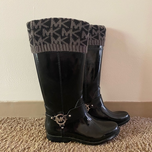 Michael Kors Shoes - Michael Kors Black Rain Boots & Boot Socks